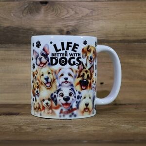 Life is Better With Dogs  DOG LOVERS  Funny Coffee Mug 11 Oz.